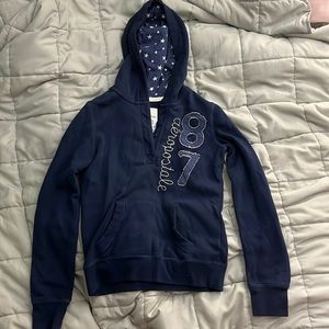 Aeropostale Navy Blue Hoodie with Buttons Size Medium